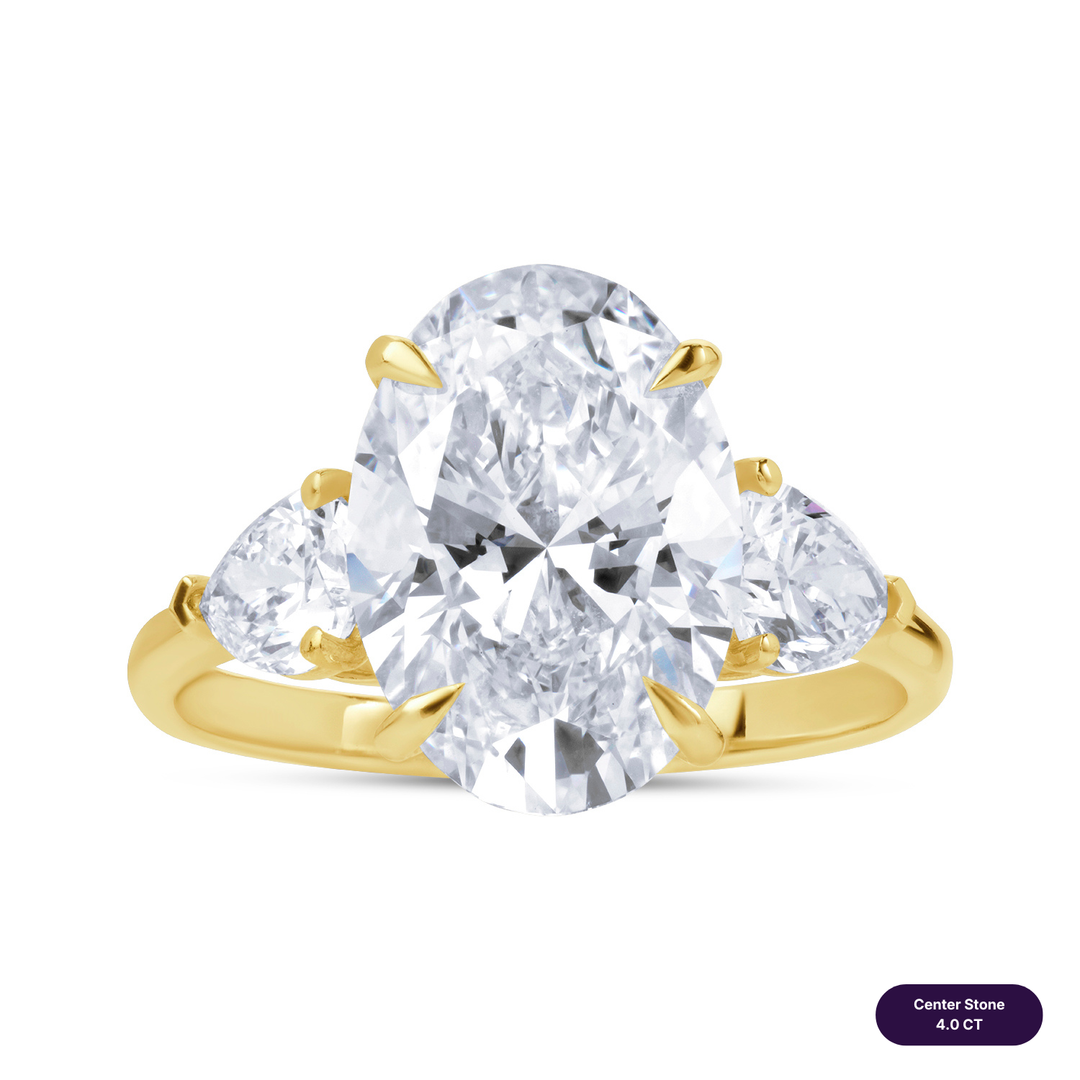 Three-Stones Lab Diamond Ring Oval