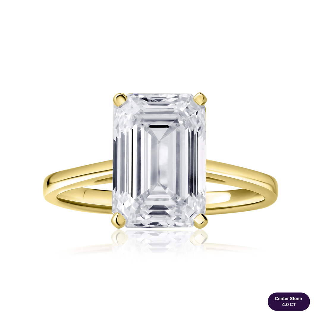 Solitaire Lab Diamond Ring Emerald