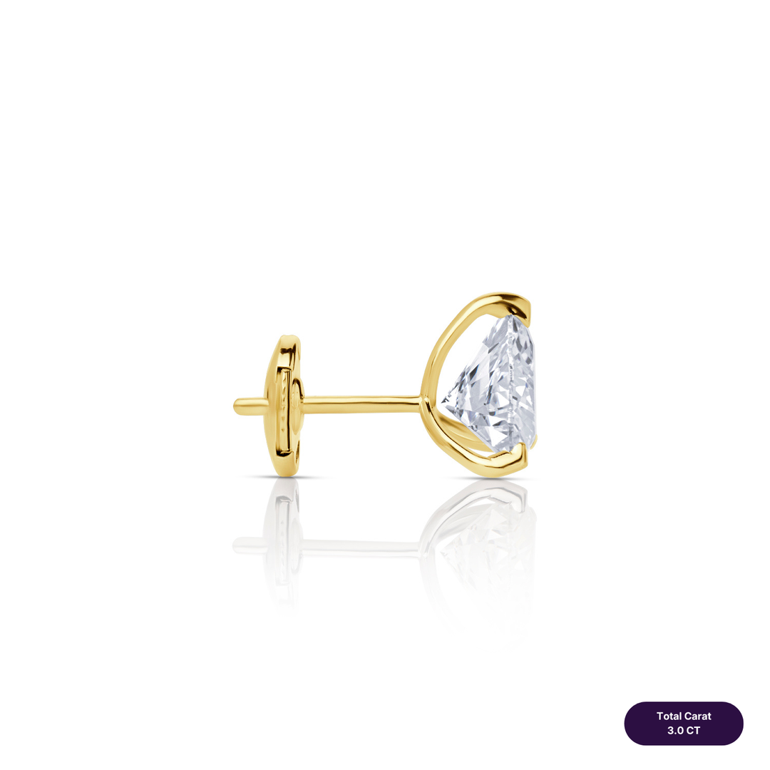 Solitaire Stud Lab Diamond Earrings Trilliant