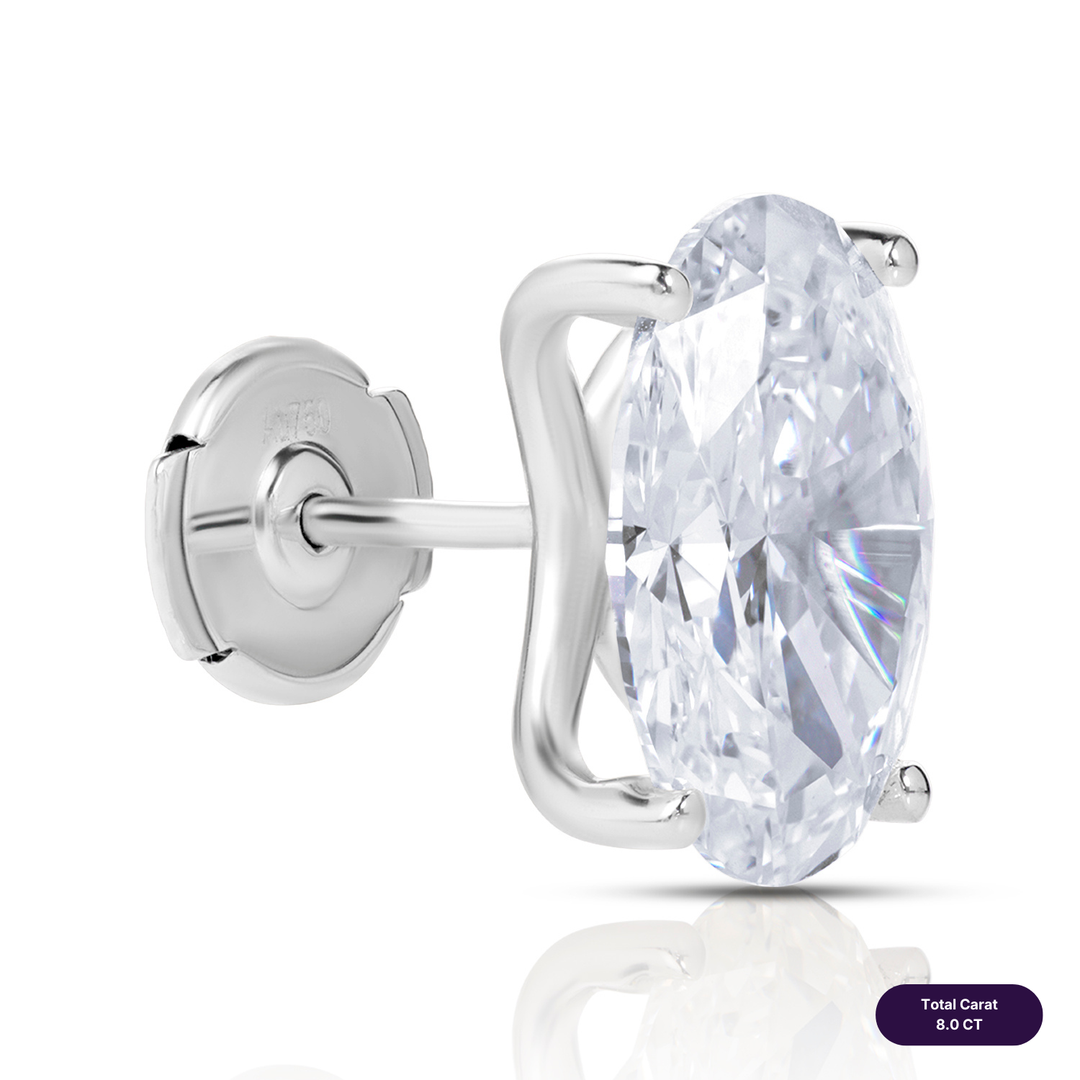 Solitaire Stud Lab Diamond Earrings Oval