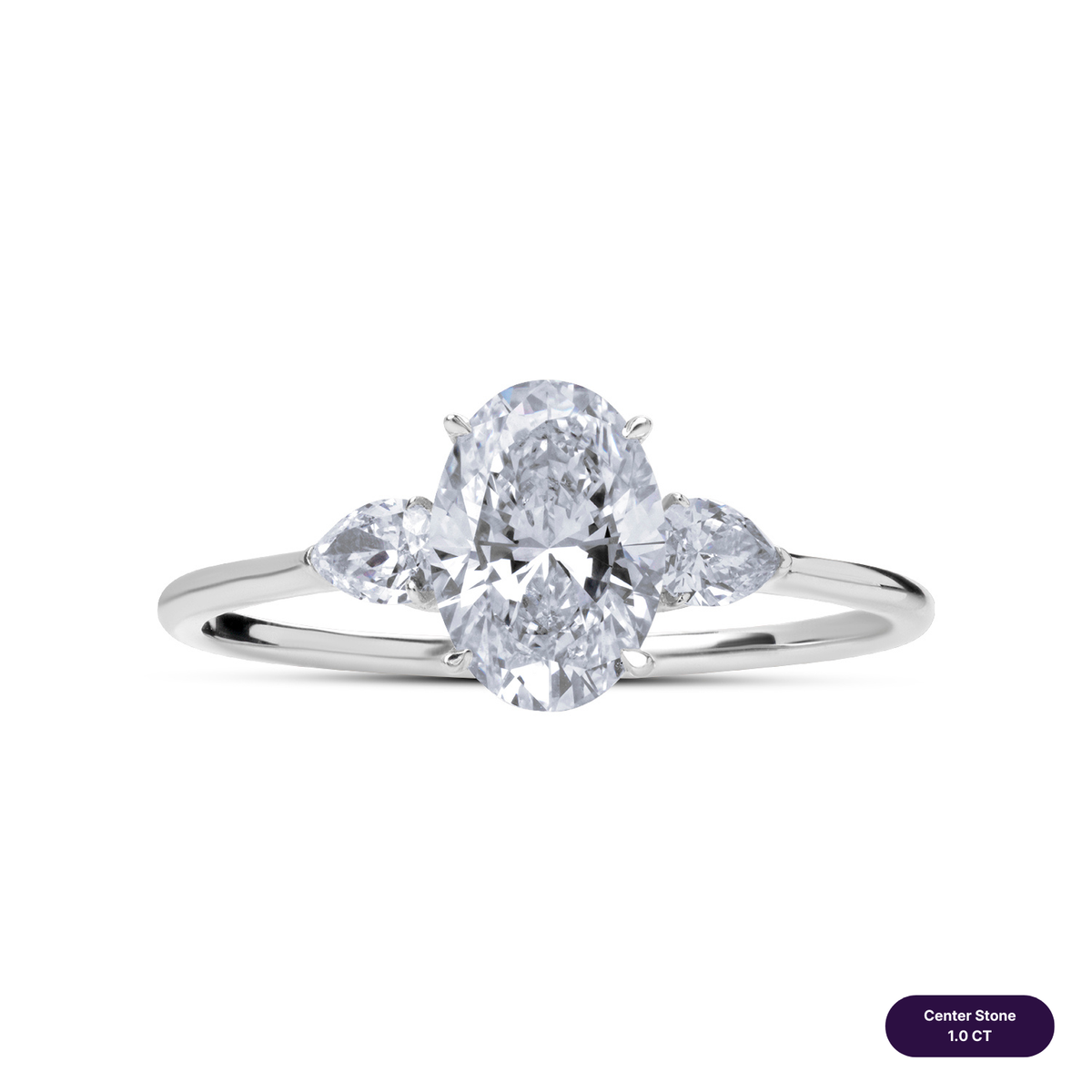 Three stones lab diamond ring oval