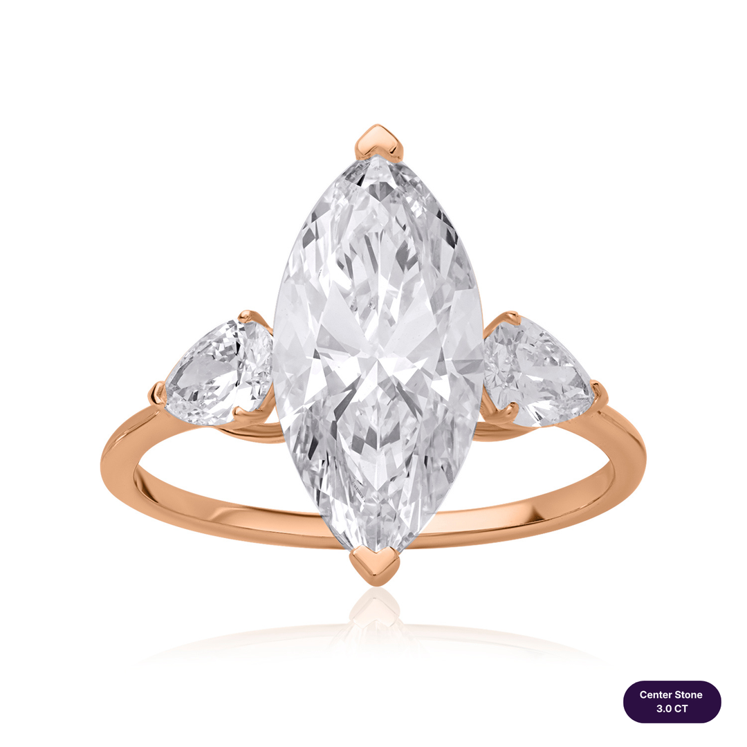 Three-Stones Lab Diamond Ring Marquise
