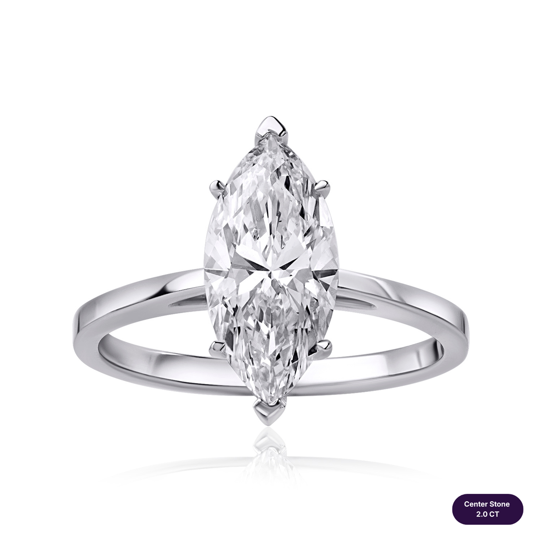 Solitaire Lab Diamond Ring Marquise