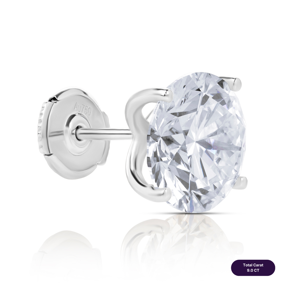 Solitaire Stud Lab Diamond Earrings Round