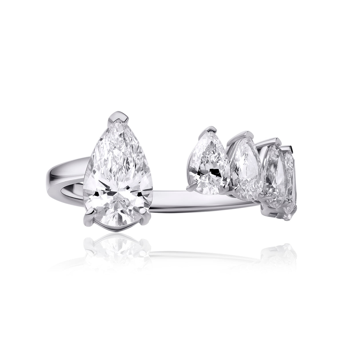 Open lab diamond ring pear