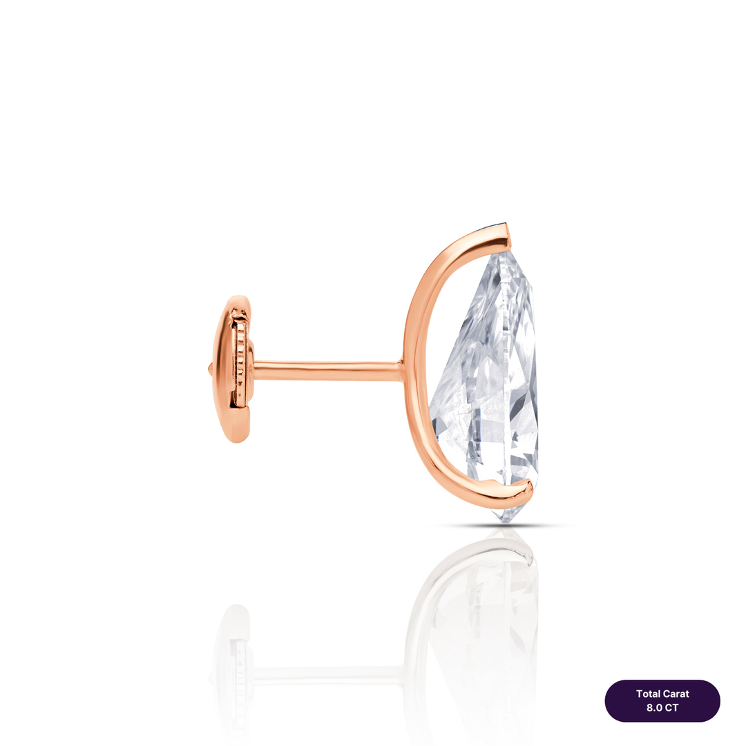 Solitaire Stud Lab Diamond Earrings Pear