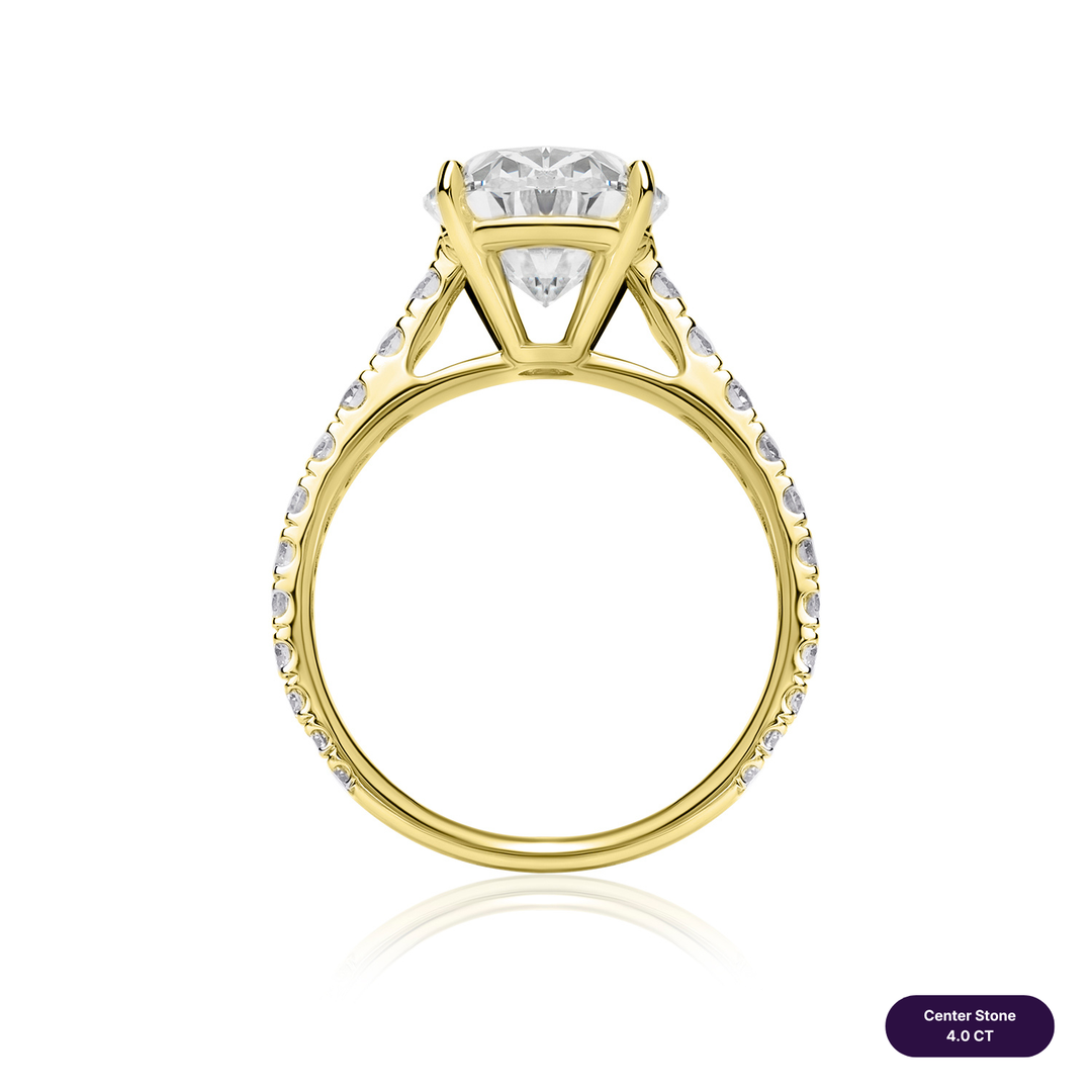 Solitaire Pave Lab Diamond Ring Oval
