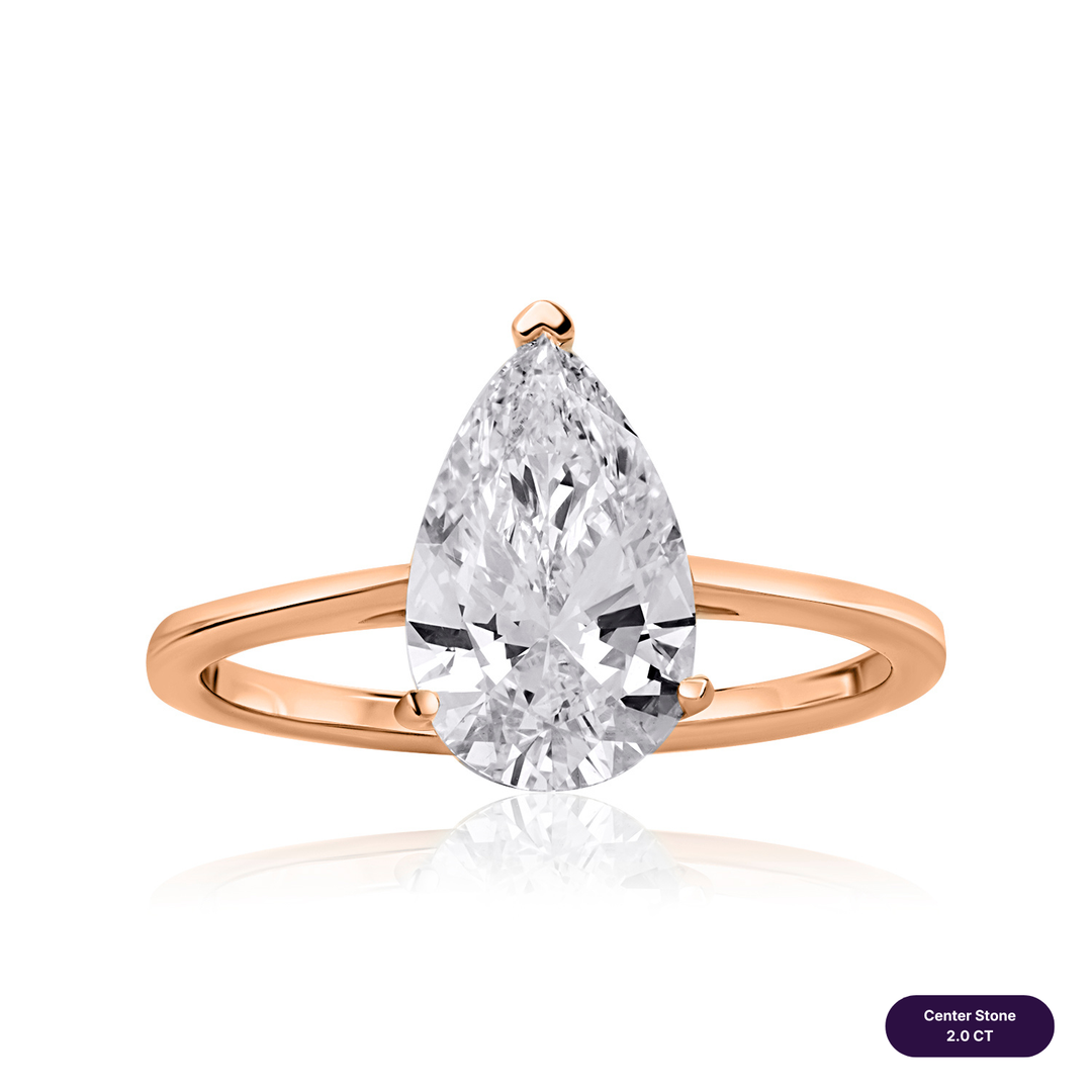 Solitaire Lab Diamond Ring Pear
