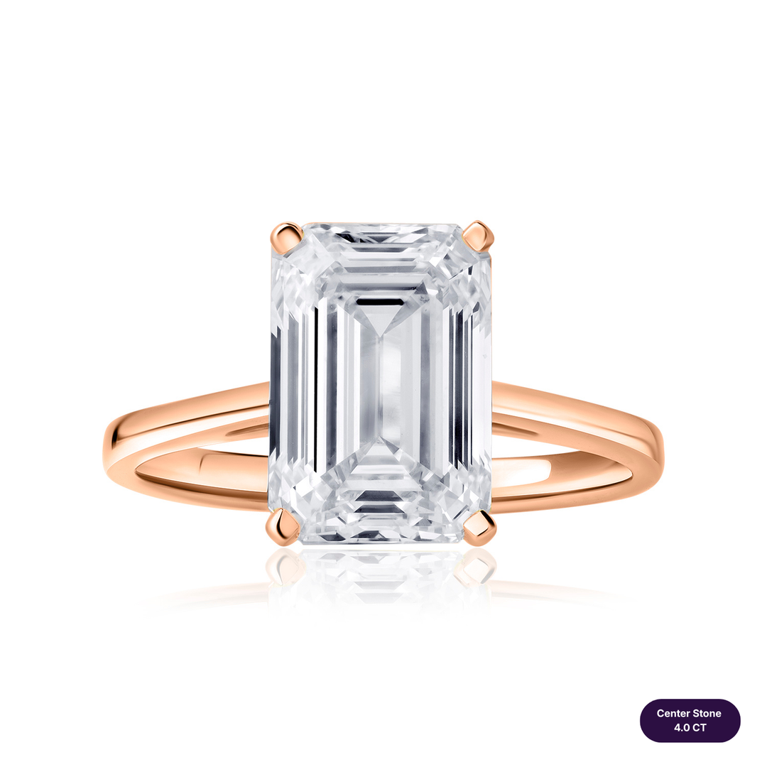 Solitaire Lab Diamond Ring Emerald