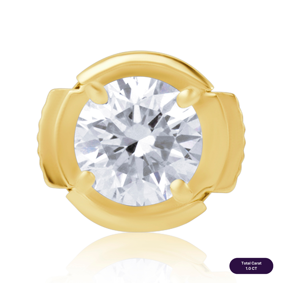 Solitaire Stud Lab Diamond Earrings Round