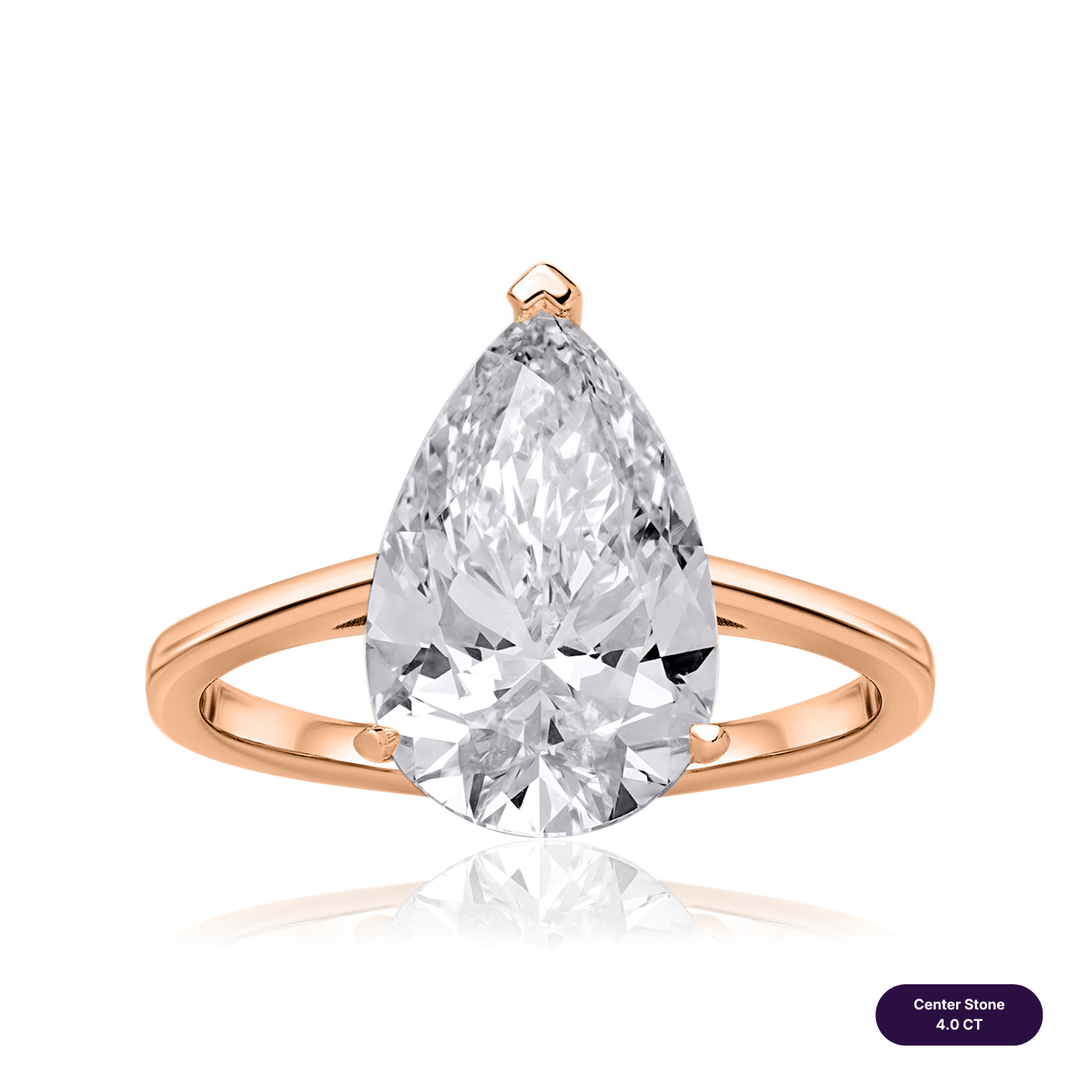 Solitaire Lab Diamond Ring Pear