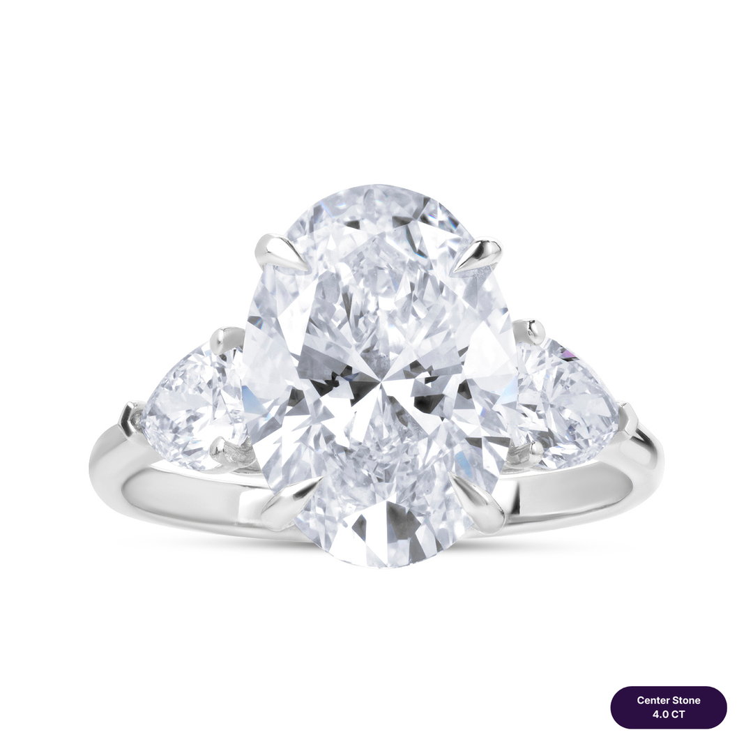 Three-Stones Lab Diamond Ring Oval