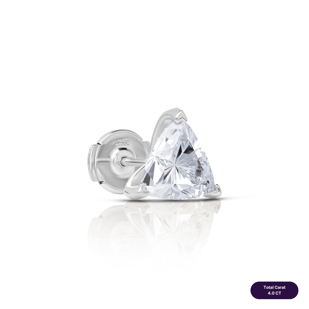 Solitaire Stud Lab Diamond Earrings Trilliant