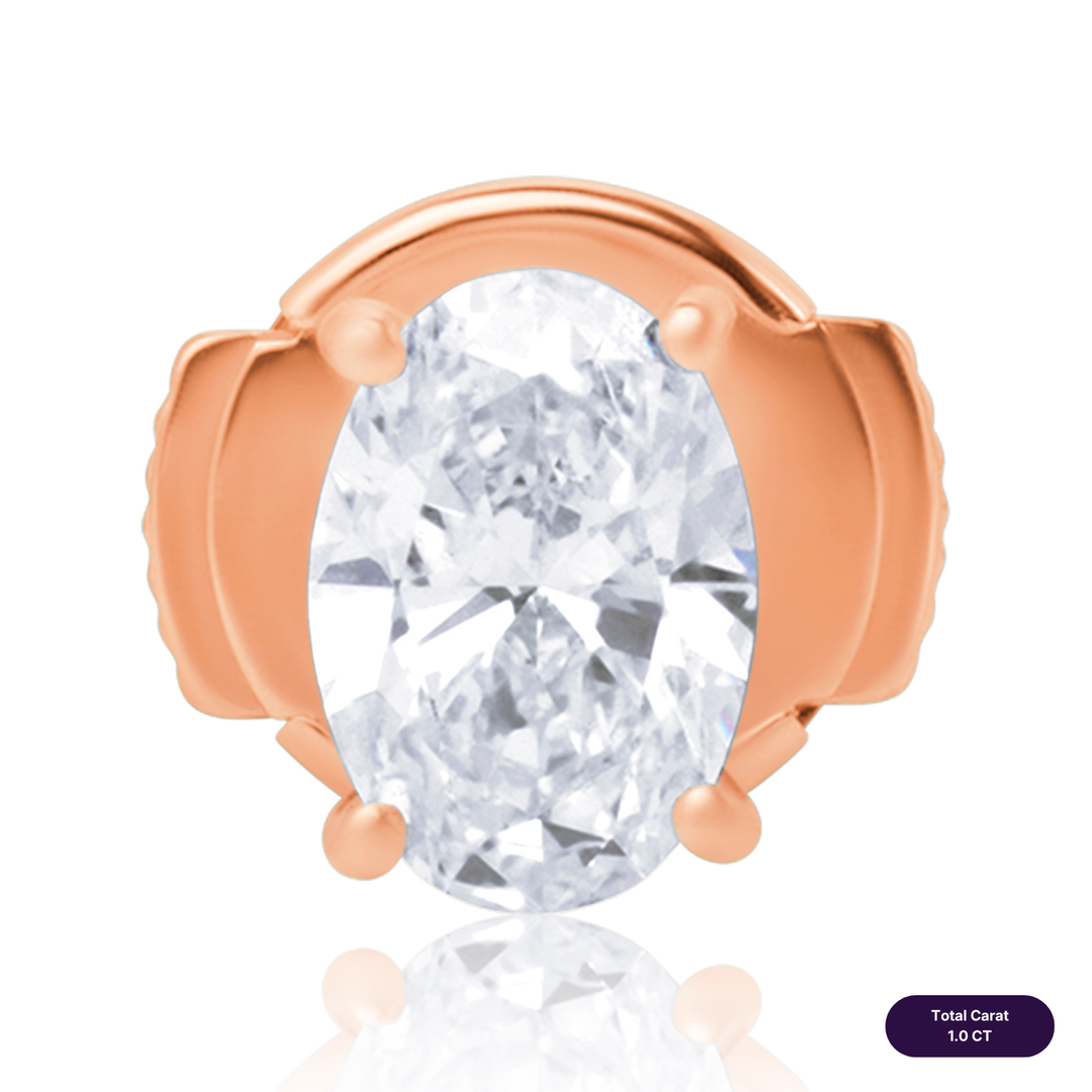 Solitaire Stud Lab Diamond Earrings Oval