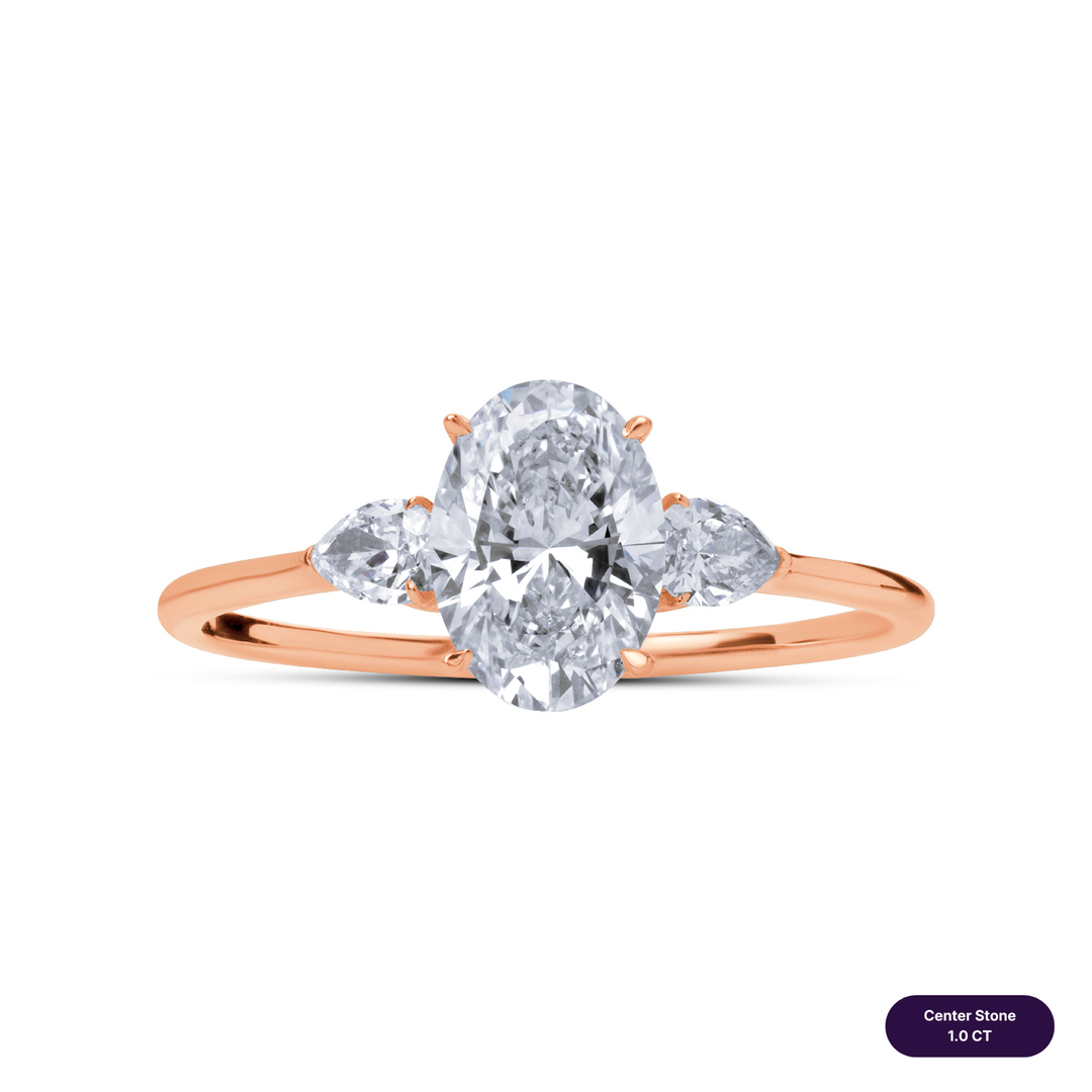 Three-Stones Lab Diamond Ring Oval