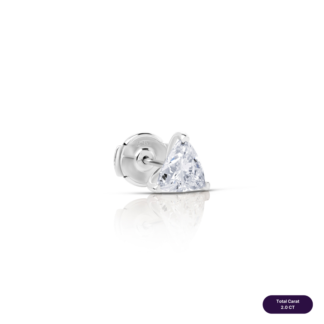 Solitaire Stud Lab Diamond Earrings Trilliant