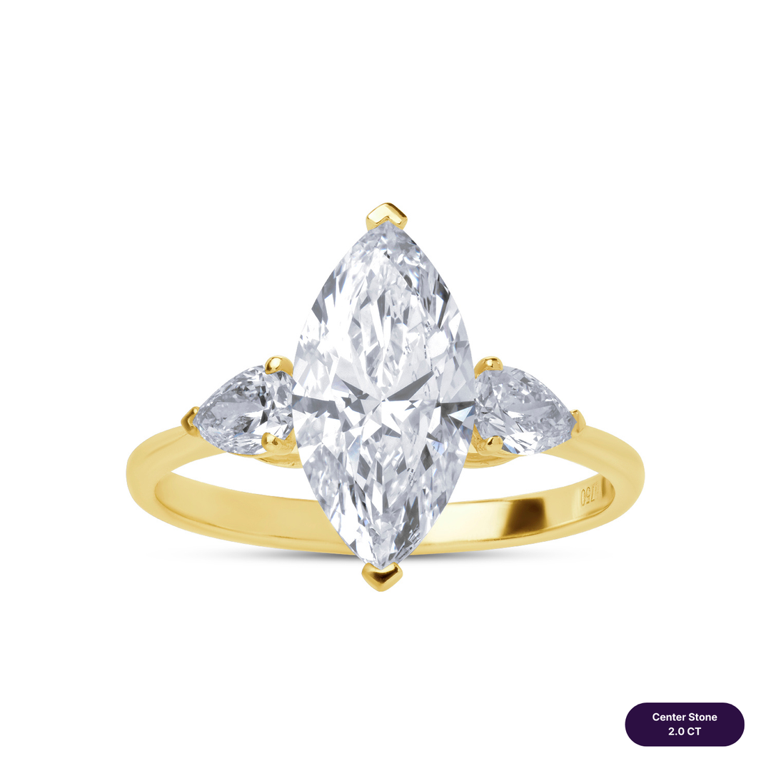 Three-Stones Lab Diamond Ring Marquise