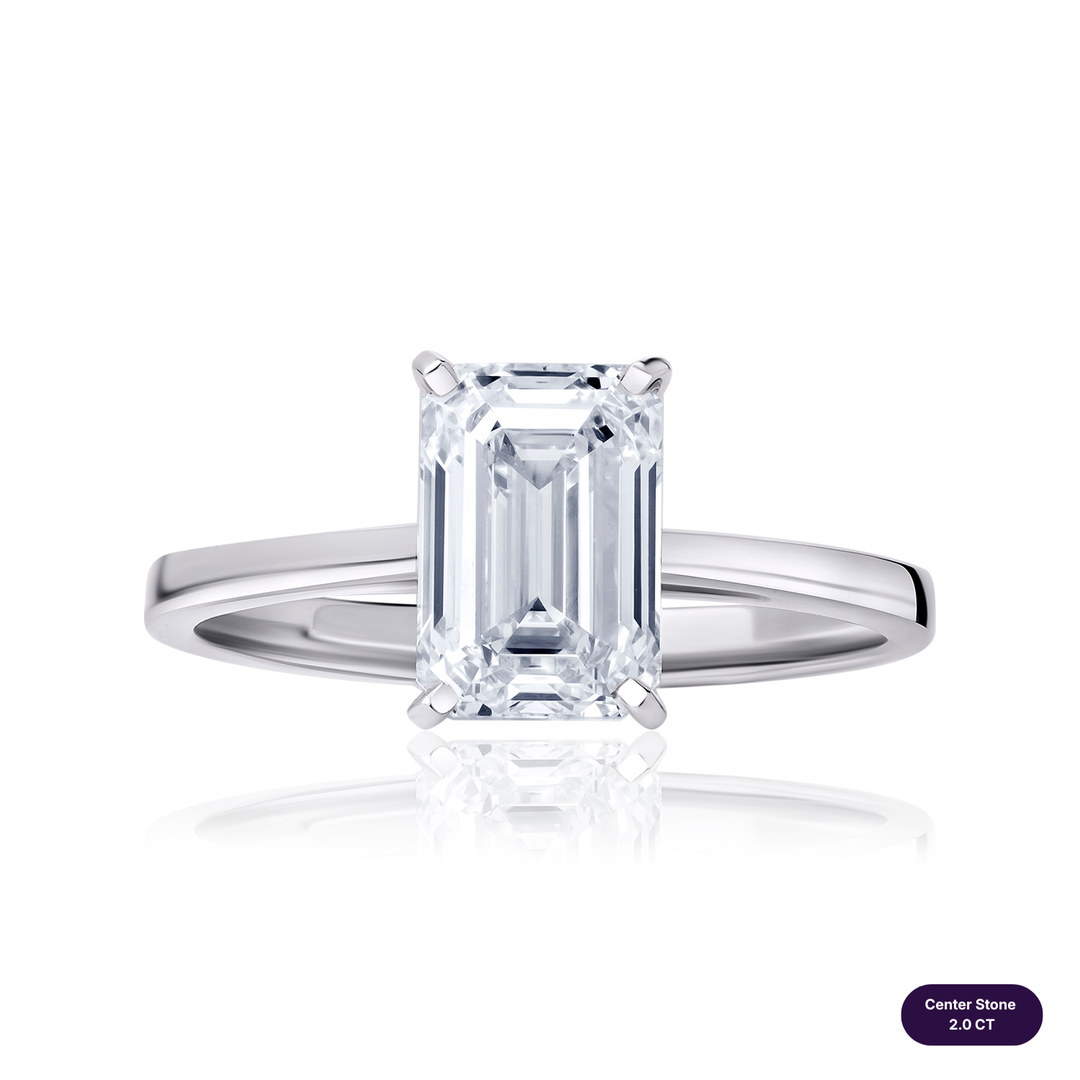 Solitaire Lab Diamond Ring Emerald