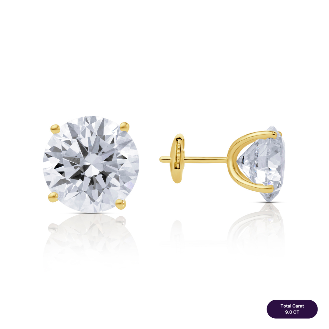 Solitaire Stud Lab Diamond Earrings Round