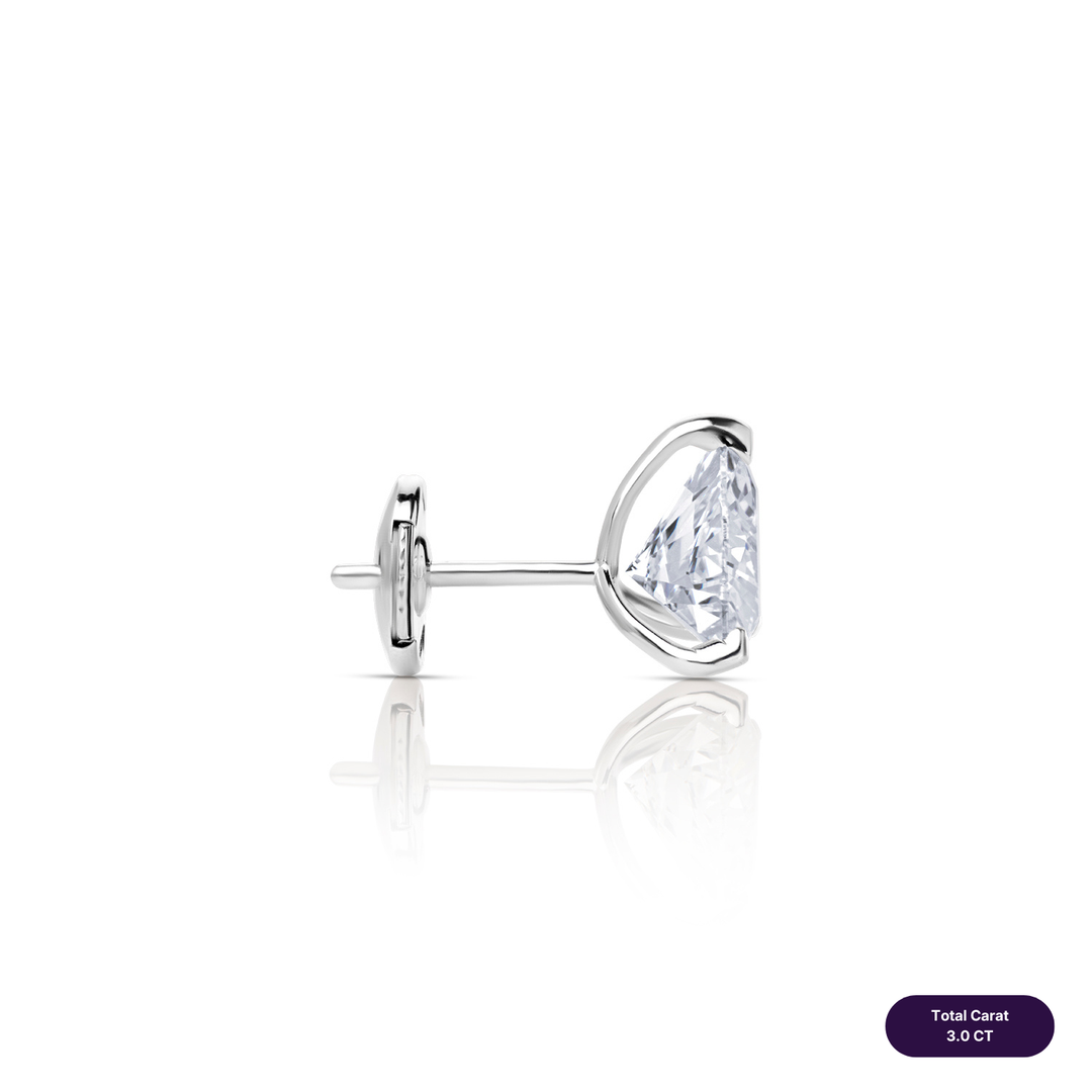 Solitaire Stud Lab Diamond Earrings Trilliant
