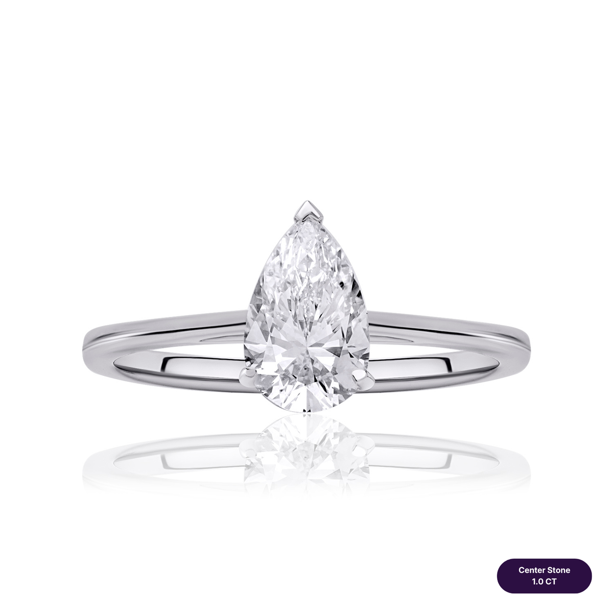 Solitaire lab diamond ring pear