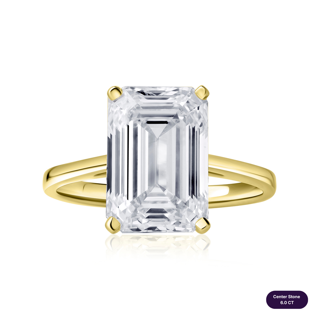Solitaire Lab Diamond Ring Emerald