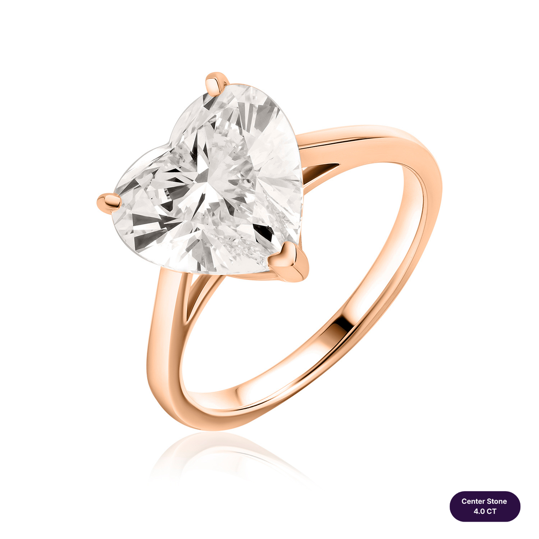 Solitaire Lab Diamond Ring Heart