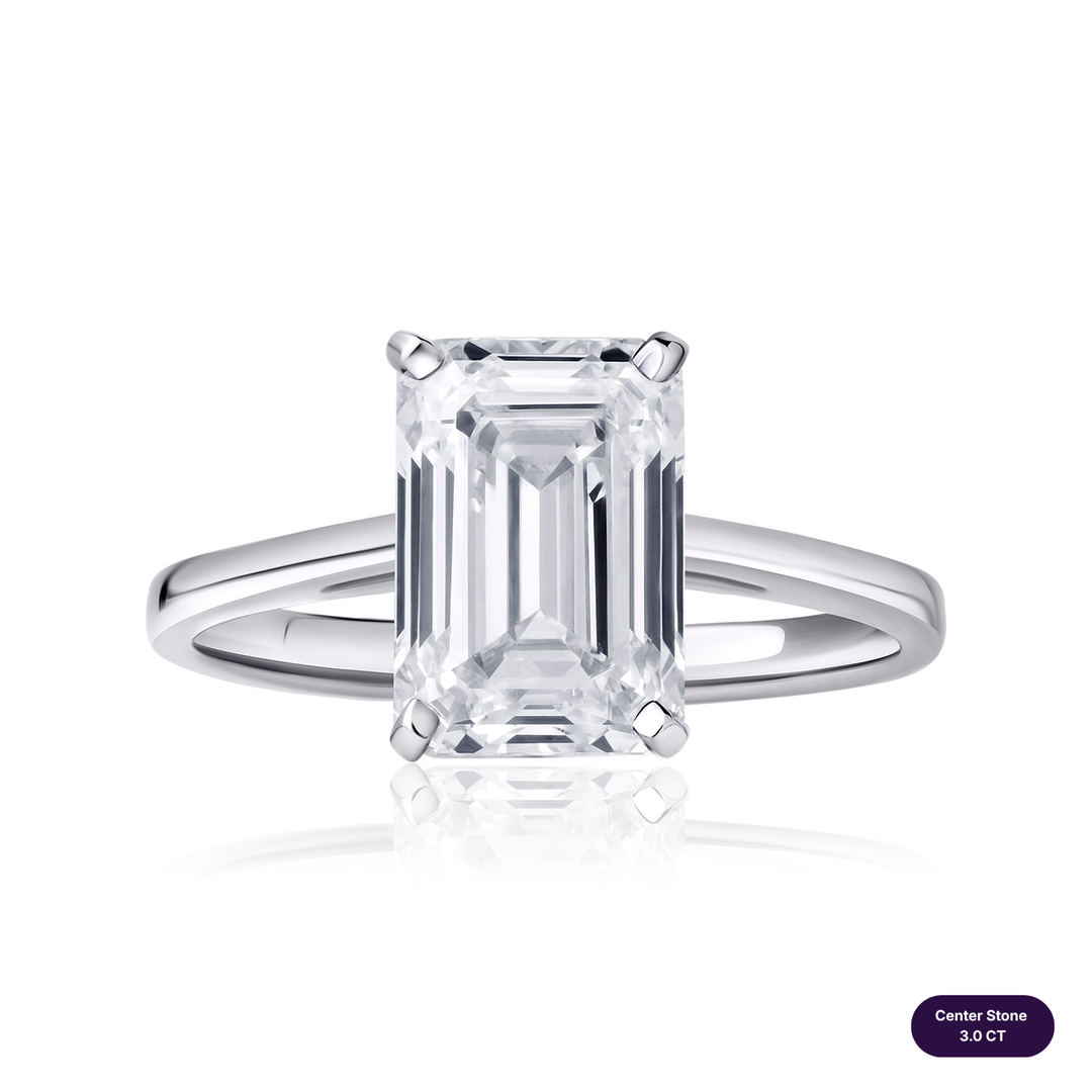 Solitaire Lab Diamond Ring Emerald