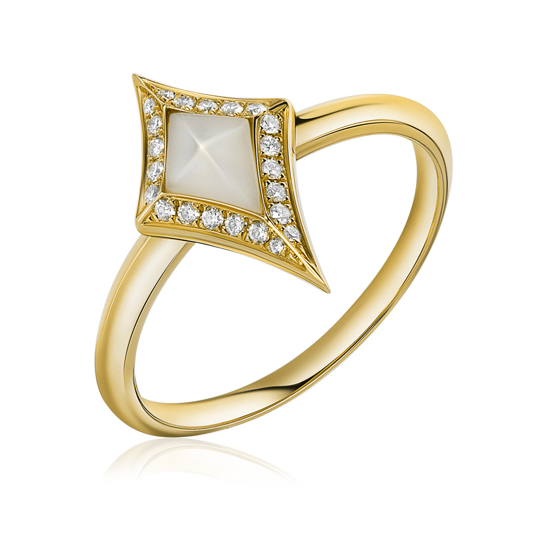 Damascus Sword Natural Diamond Ring
