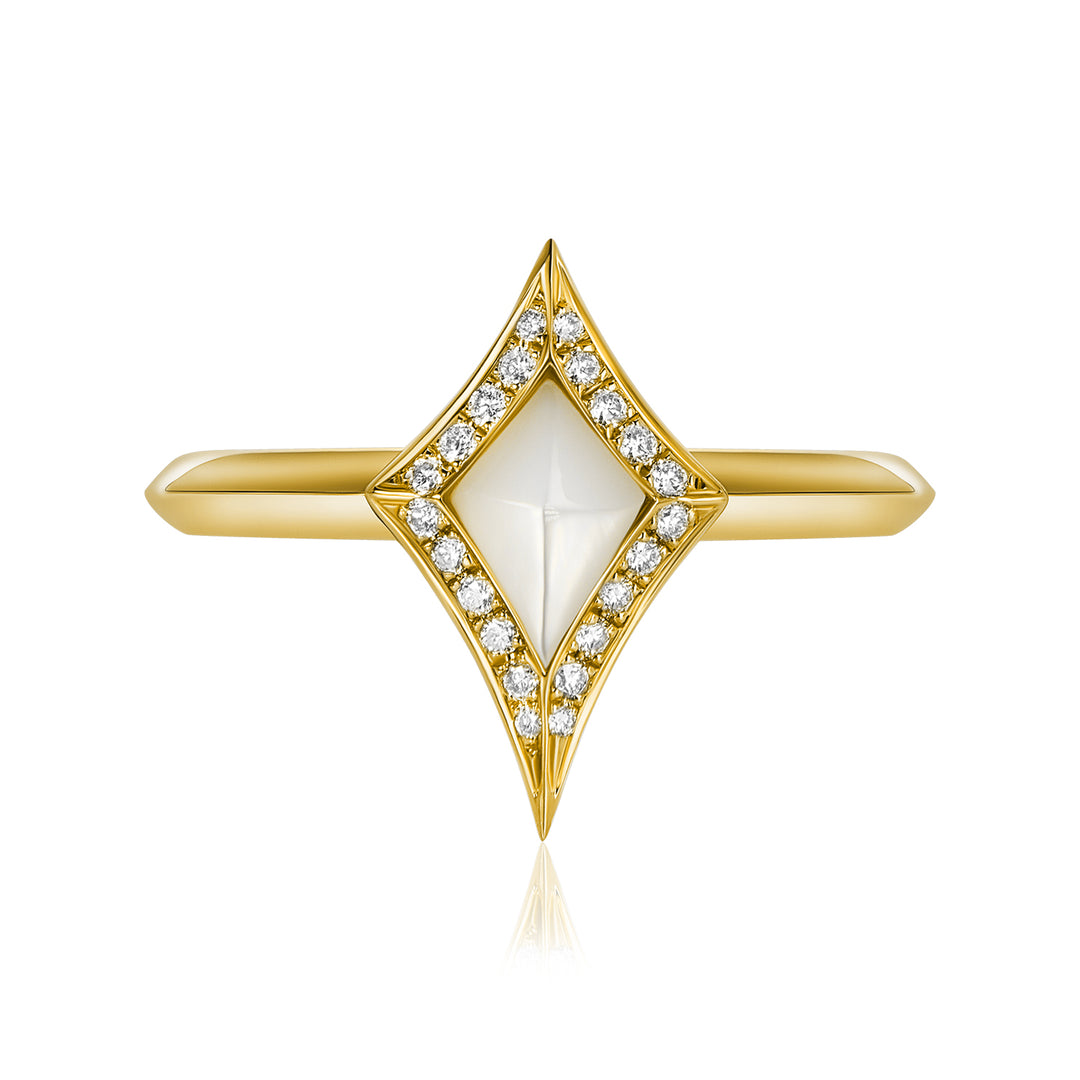 Damascus Sword Natural Diamond Ring