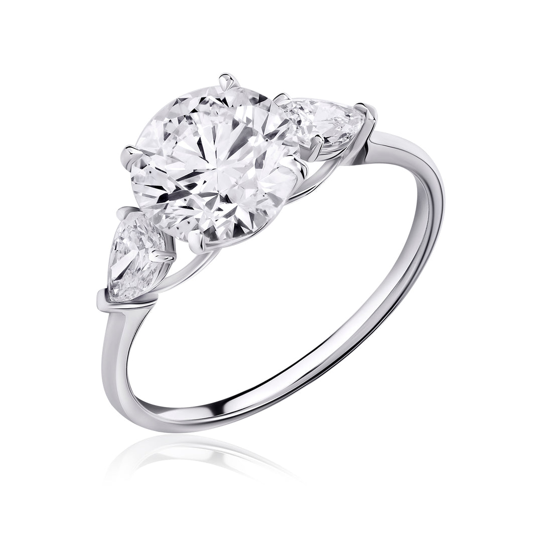 Three-Stones Lab Diamond Ring Round 2.0 CT