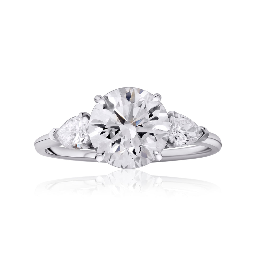 Three-Stones Lab Diamond Ring Round 2.0 CT