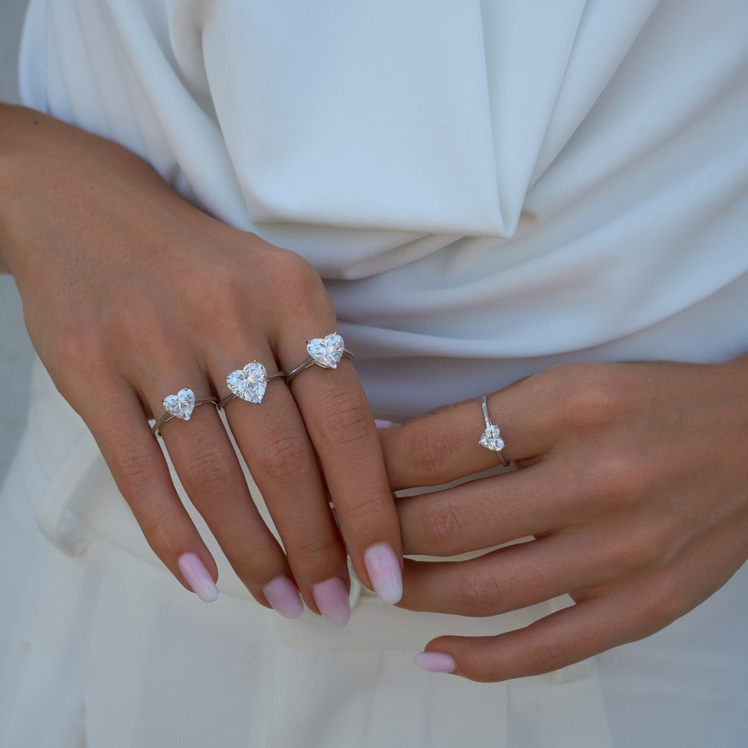 Solitaire Lab Diamond Ring Heart
