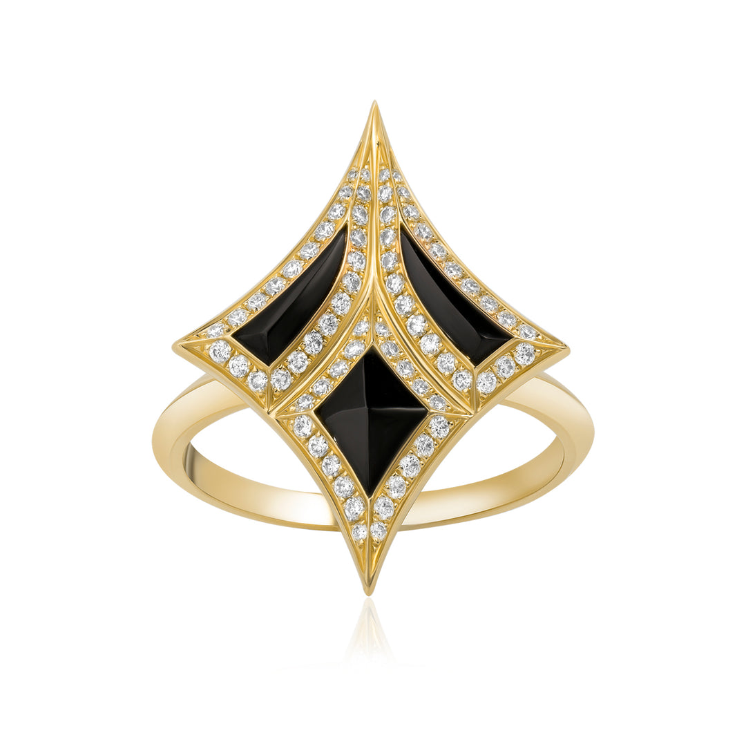Damascus Sword Natural Diamond Ring