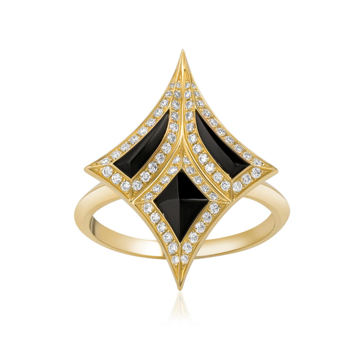 Damascus sword natural diamond ring