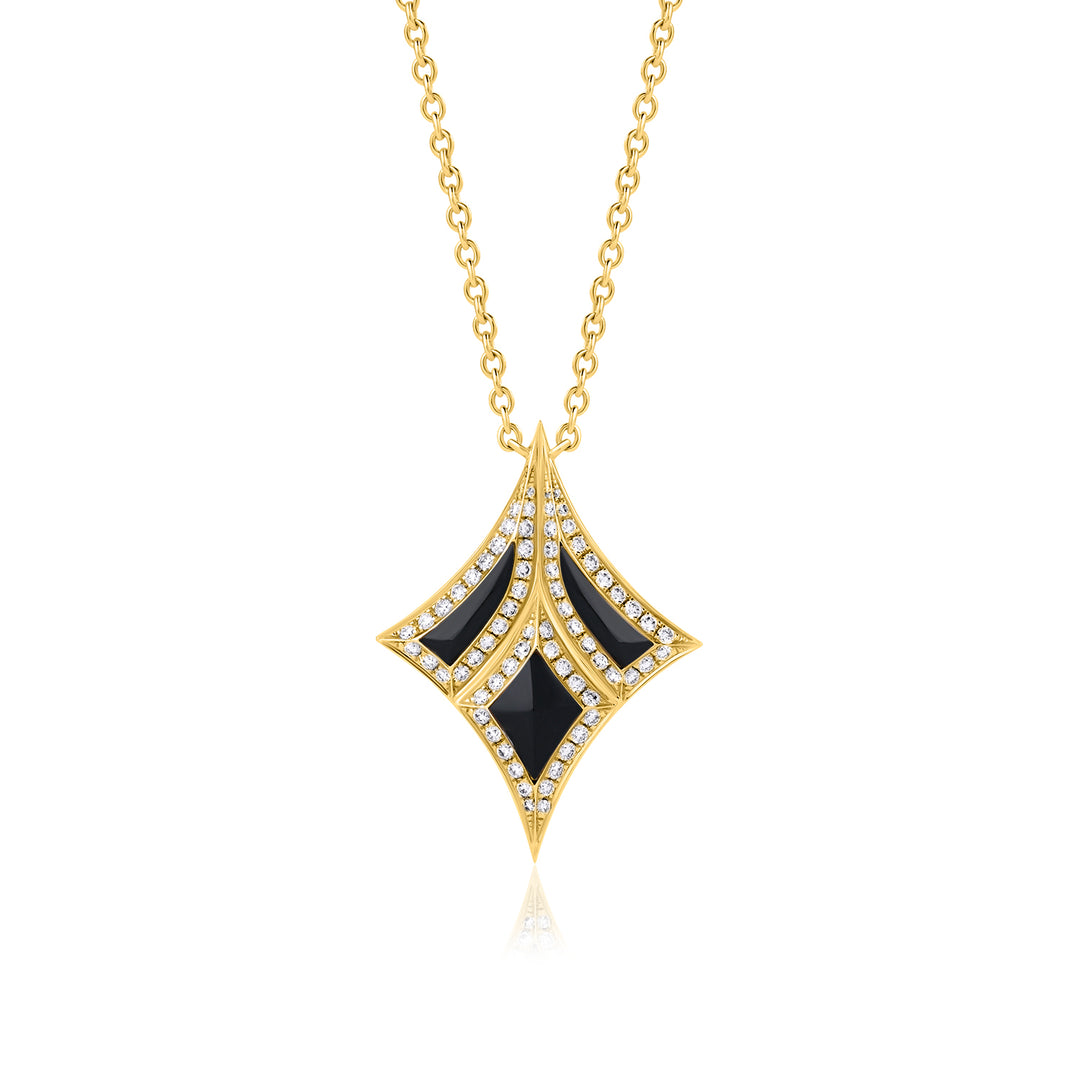 Damascus Sword Natural Diamond Necklace