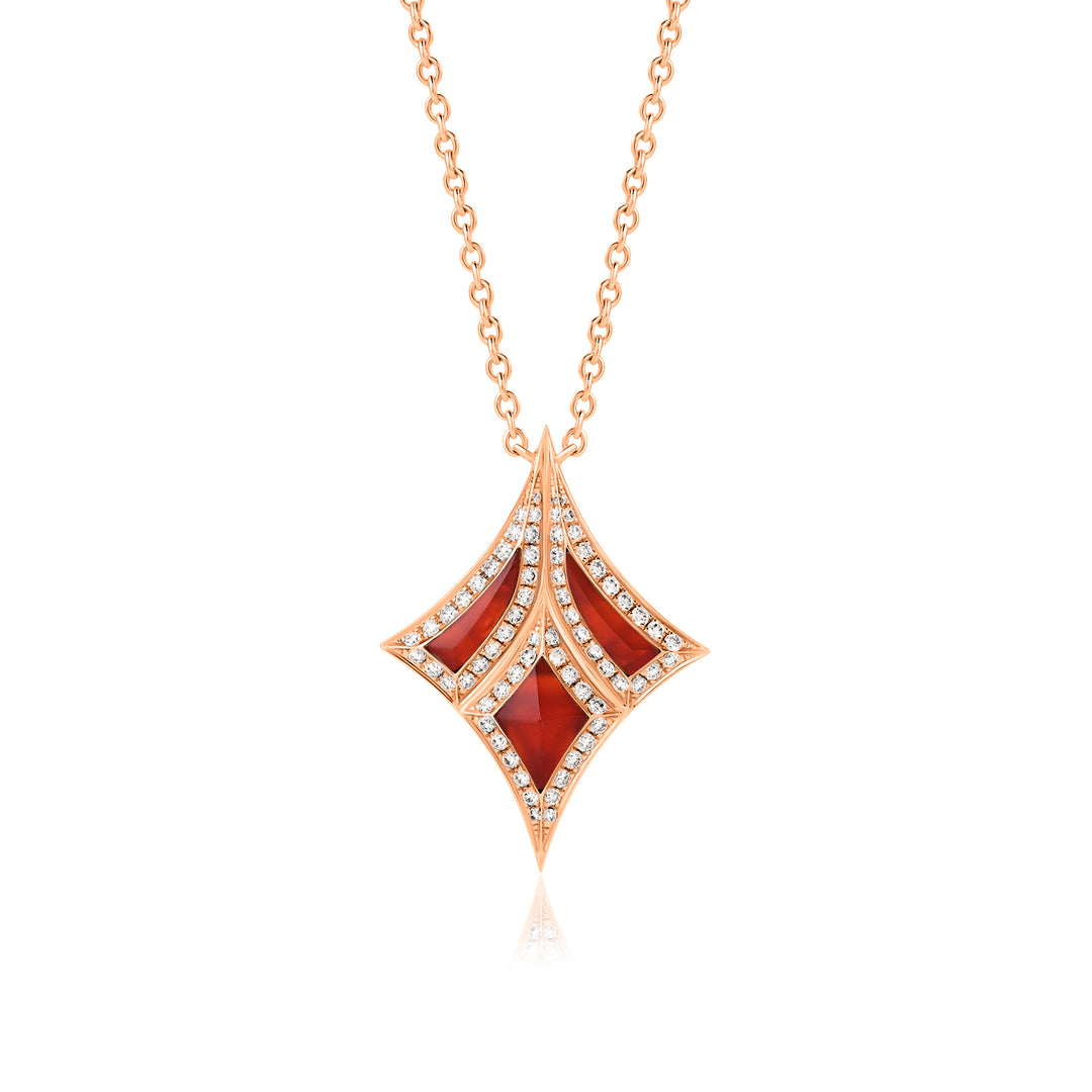 Damascus Sword Natural Diamond Necklace
