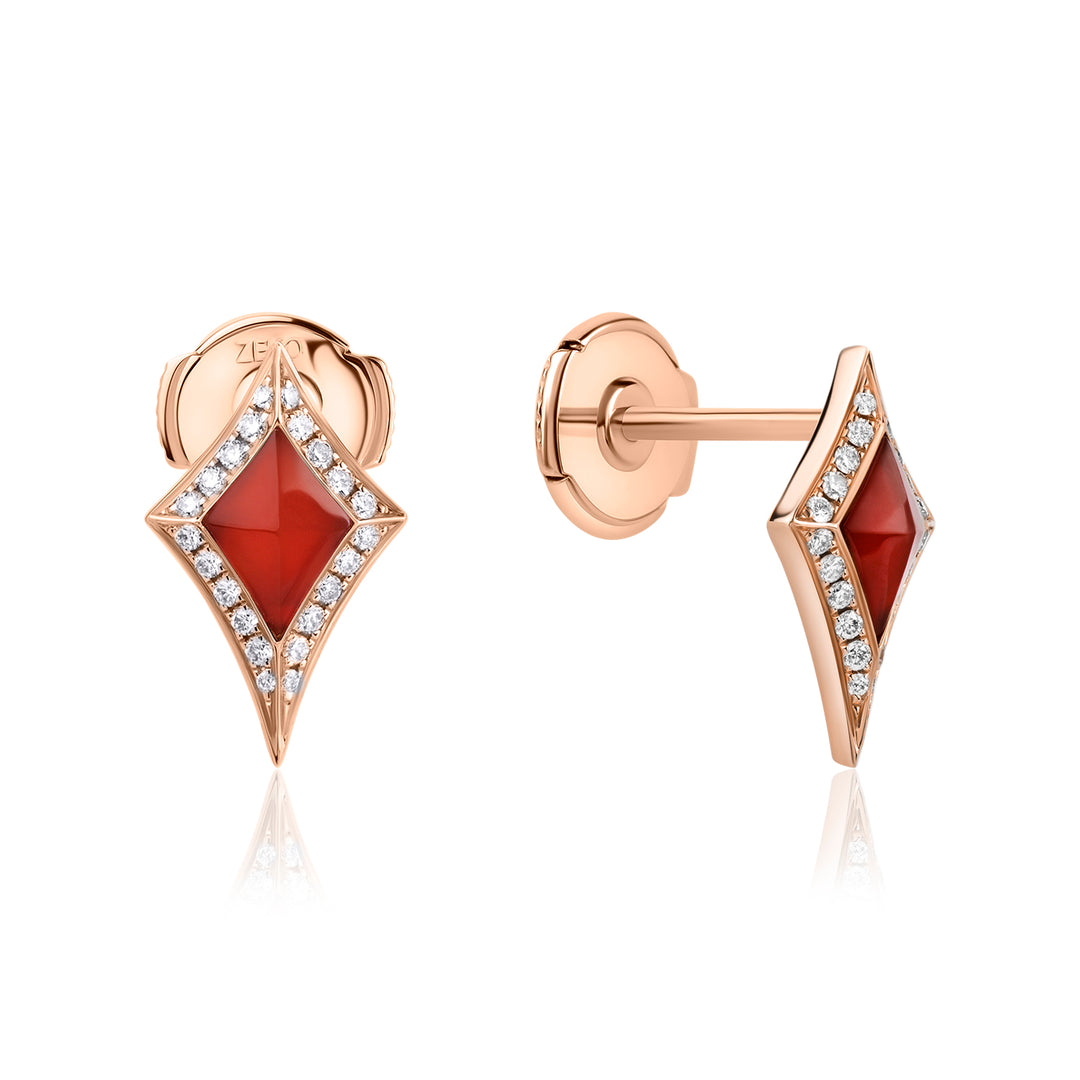 Damascus Sword Natural Diamond Earrings