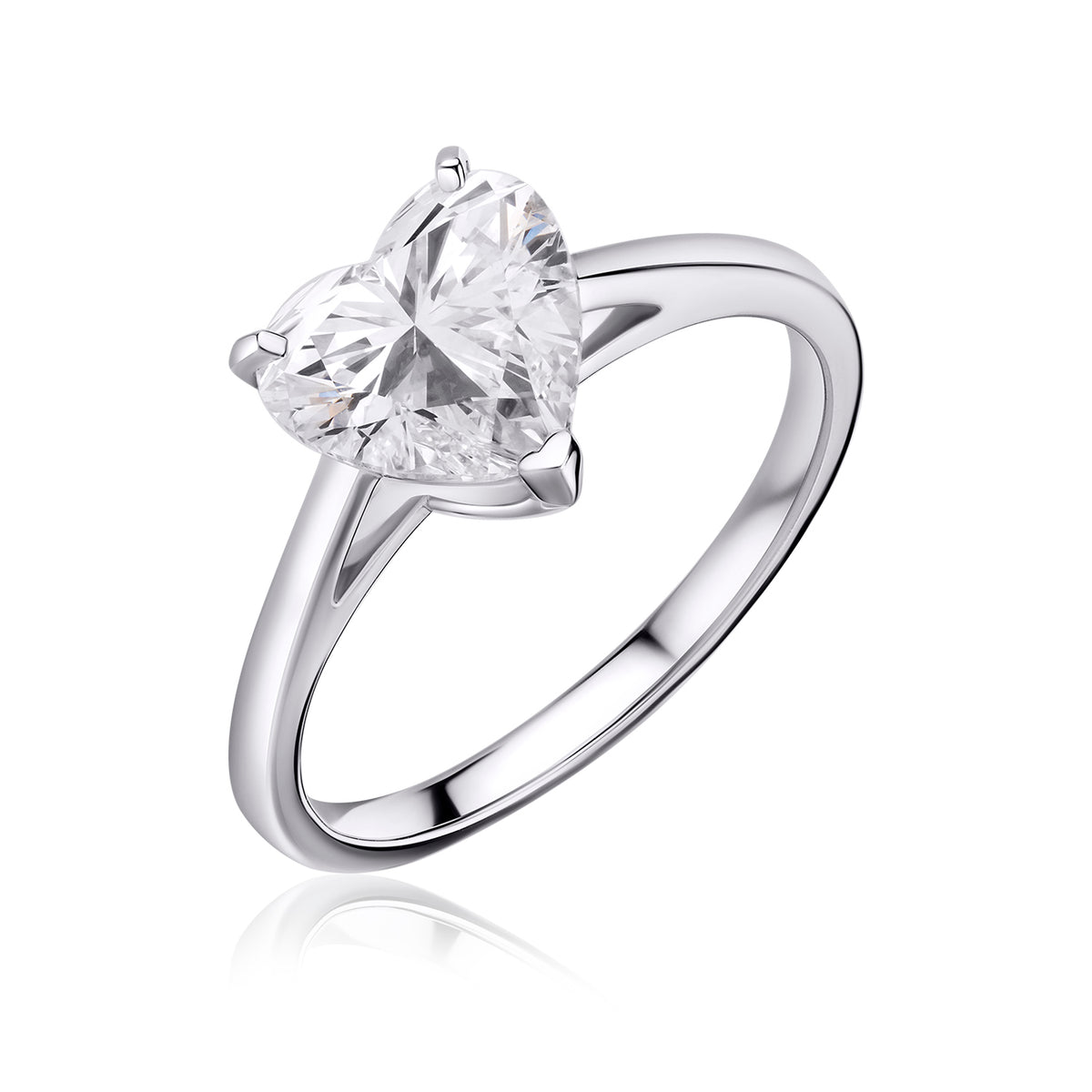 Solitaire lab diamond ring heart 2