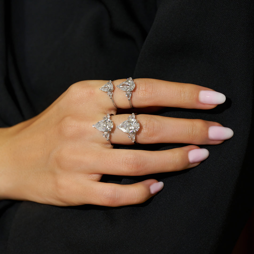 Three-Stones Lab Diamond Ring Pear