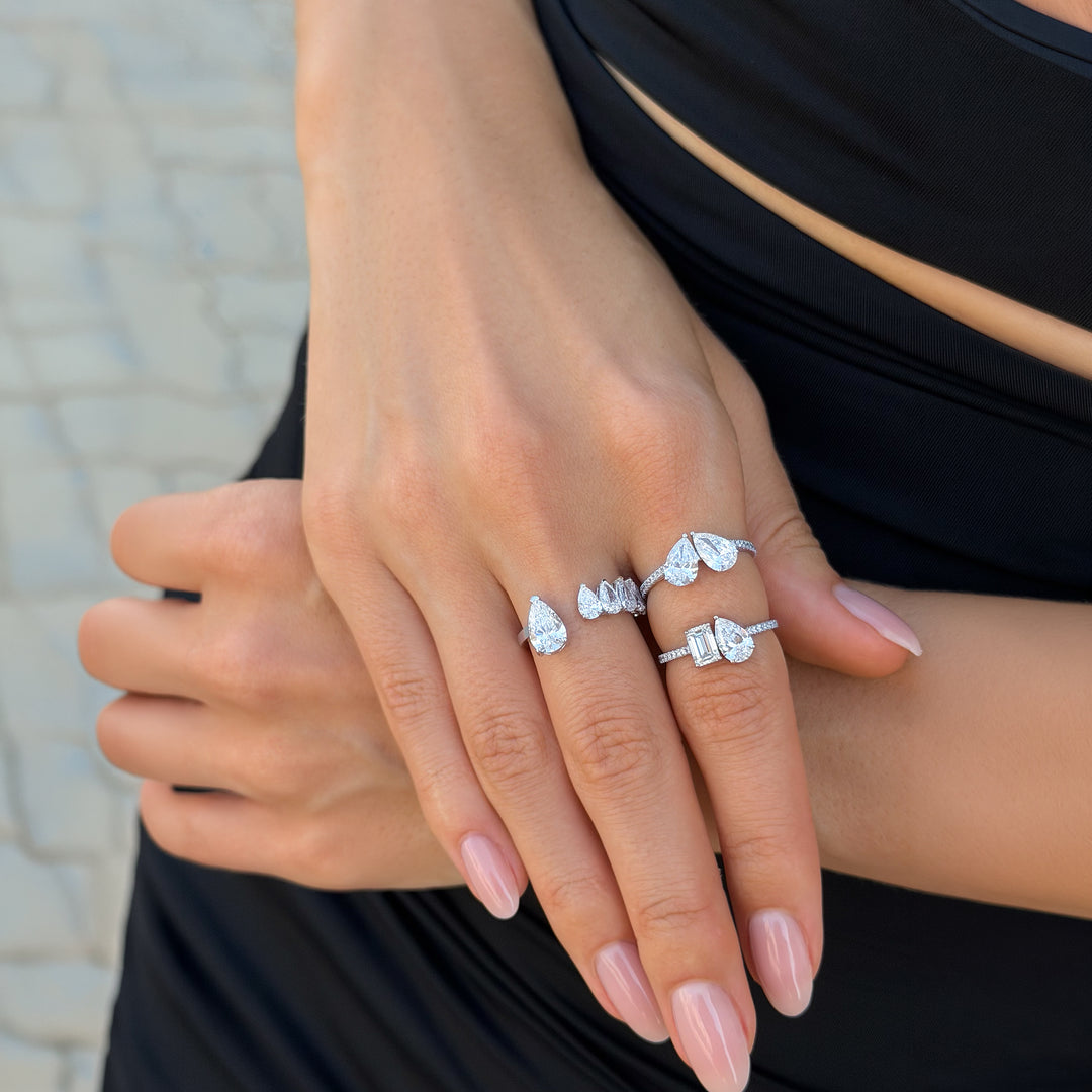Open Lab Diamond Ring Pear