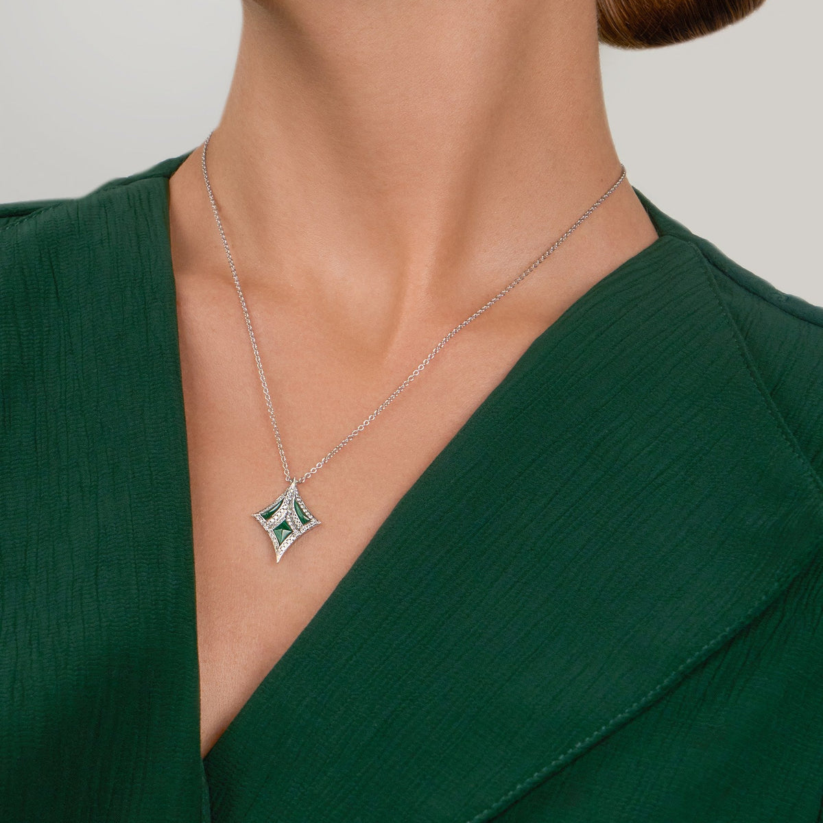 Damascus sword natural diamond necklace