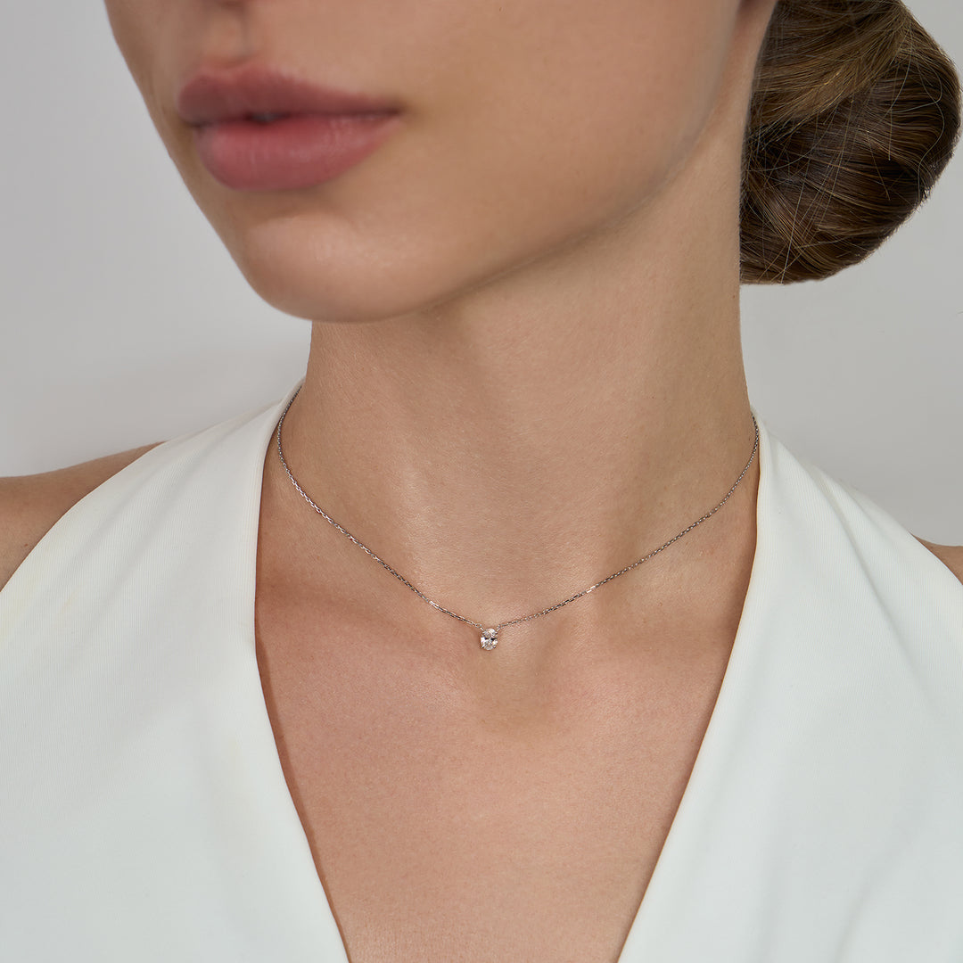 Whisper Lab Diamond Necklace Oval