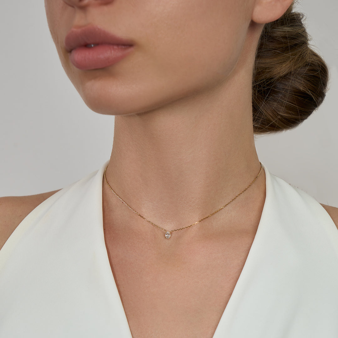 Whisper Lab Diamond Necklace Oval
