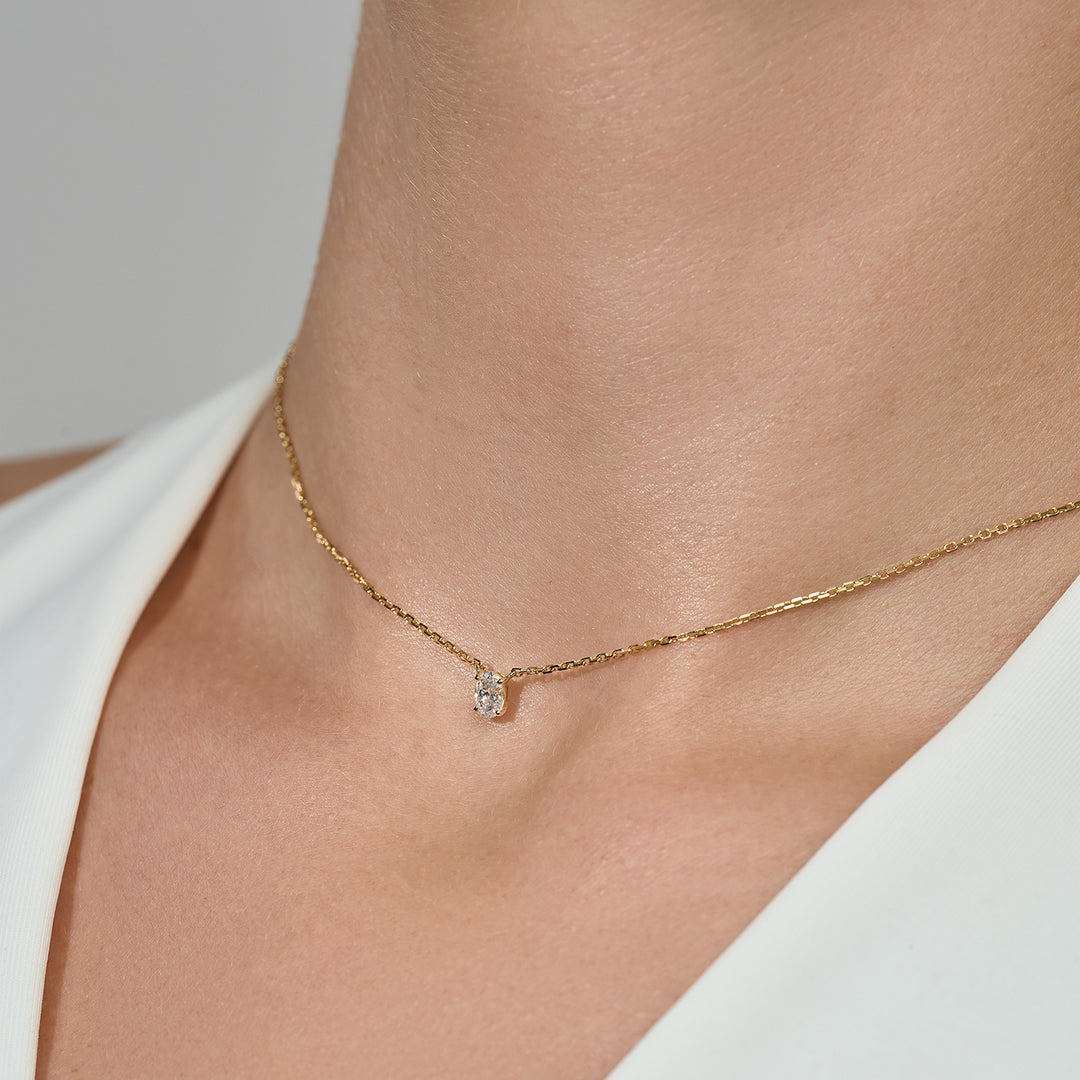 Whisper Lab Diamond Necklace Oval