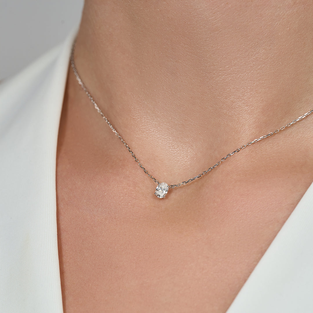 Whisper Lab Diamond Necklace Oval