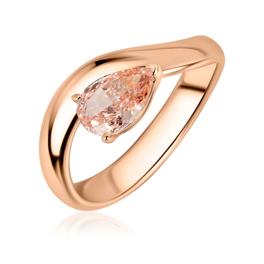 Pinky Lab Diamond Ring Fancy Pink Pear