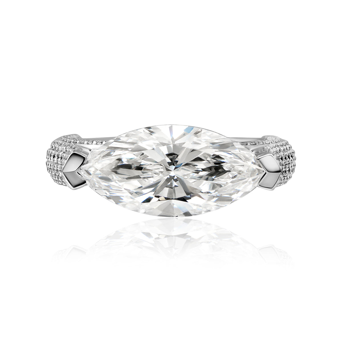 Special lab diamond ring marquise with round
