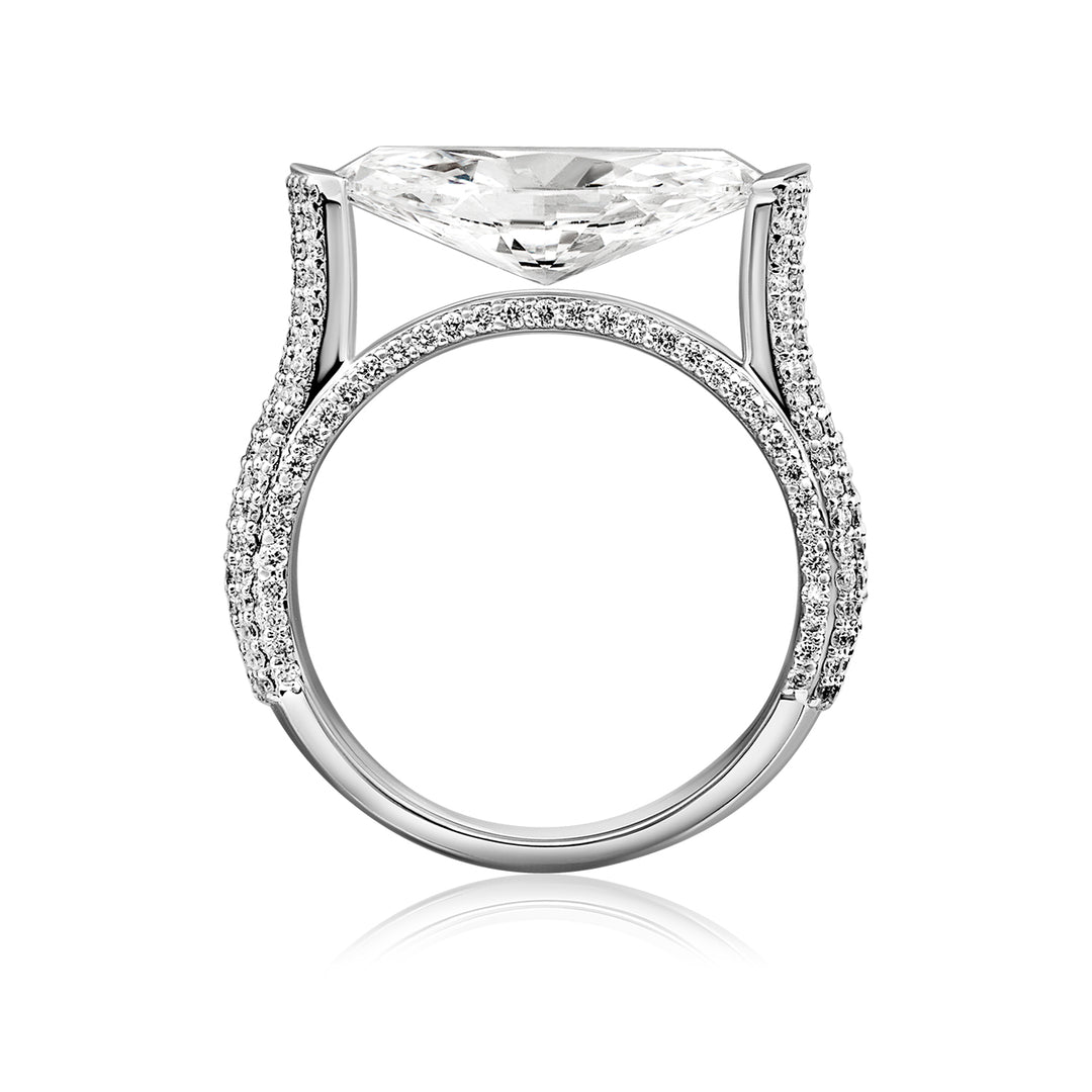 Special Lab Diamond Ring Marquise with Round