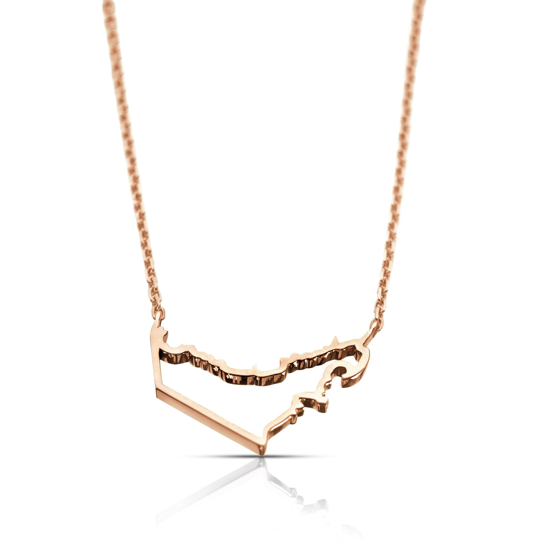 Plain Gold UAE Map Necklace - Small